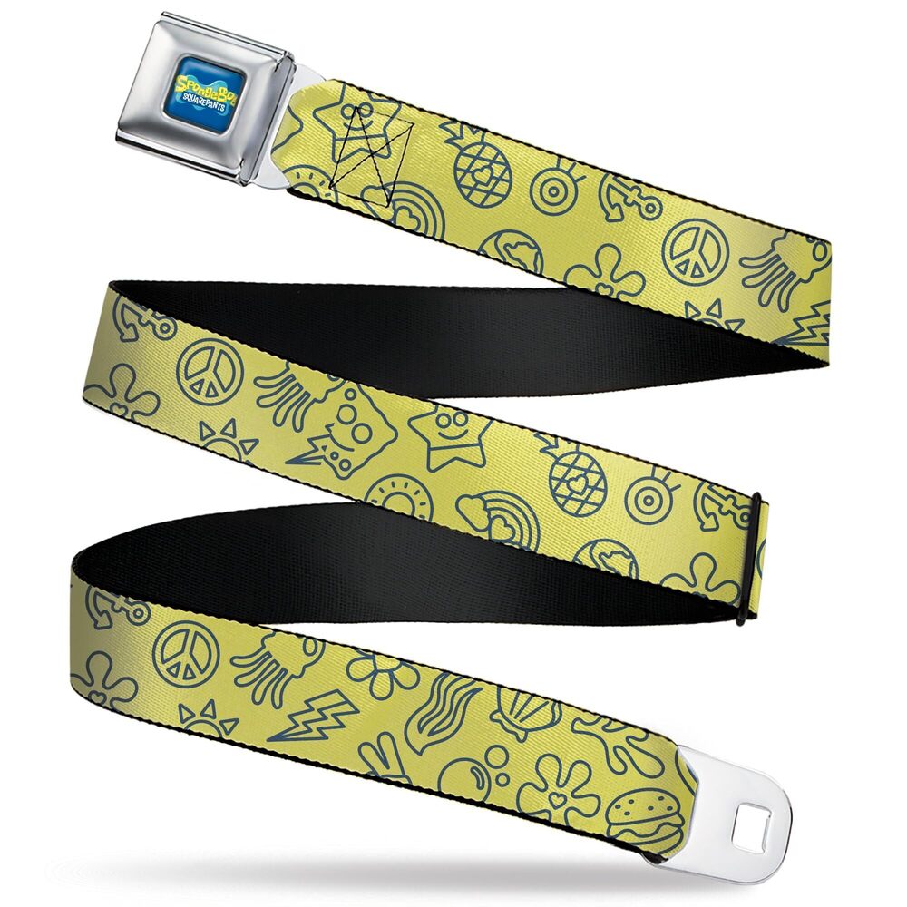 9719 Nickelodeon Belt, Seatbelt Buckle Belt, SpongeBob SquarePants